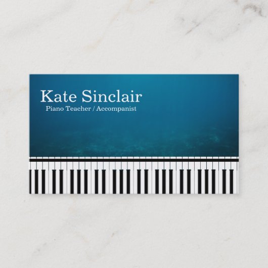 Elegant Modern Music Professional Piano Teacher Visitekaartje (Voorkant)