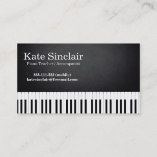 Elegant Modern Music Professional Piano Teacher Visitekaartje