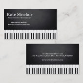 Elegant Modern Music Professional Piano Teacher Visitekaartje (Voorkant / Achterkant)
