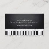 Elegant Modern Music Professional Piano Teacher Visitekaartje (Achterkant)