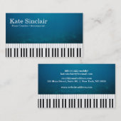Elegant Modern Music Professional Piano Teacher Visitekaartje (Voorkant / Achterkant)