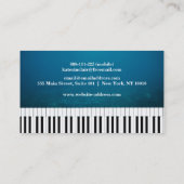 Elegant Modern Music Professional Piano Teacher Visitekaartje (Achterkant)