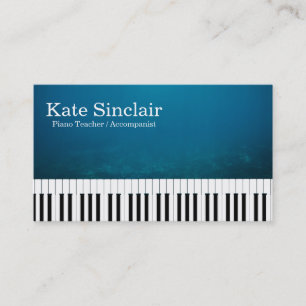 Elegant Modern Music Professional Piano Teacher Visitekaartje