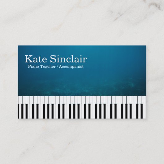 Elegant Modern Music Professional Piano Teacher Visitekaartje (Voorkant)