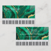 Elegant Modern Music Professional Piano Teacher Visitekaartje (Voorkant / Achterkant)