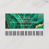Elegant Modern Music Professional Piano Teacher Visitekaartje (Achterkant)