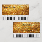 Elegant Modern Music Professional Piano Teacher Visitekaartje (Voorkant / Achterkant)