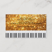 Elegant Modern Music Professional Piano Teacher Visitekaartje (Achterkant)