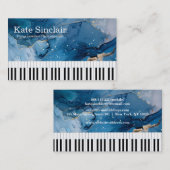 Elegant Modern Music Professional Piano Teacher Visitekaartje (Voorkant / Achterkant)