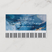 Elegant Modern Music Professional Piano Teacher Visitekaartje (Achterkant)