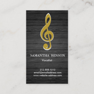 Elegant Modern Musical Clef Logo Vocalist Singer Visitekaartje