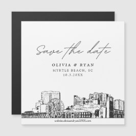 Elegant Modern Myrtle Beach Save the Date Magnet