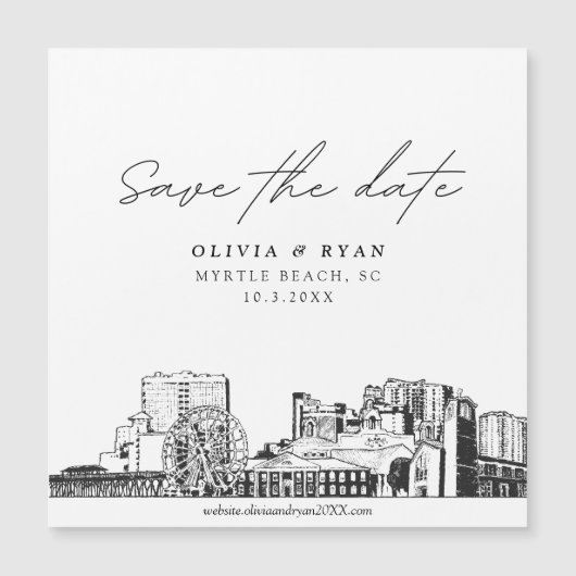 Elegant Modern Myrtle Beach Save the Date Magnet (Voorkant)