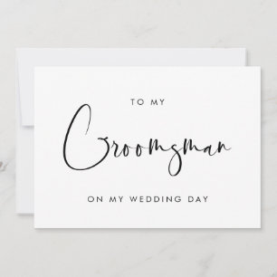 Elegant & Modern Naar mijn Groomsman trouwdagkaart Kaart