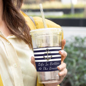 Elegant modern Nautical Anchor Beach Vacking Acryl Drinkbeker