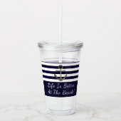 Elegant modern Nautical Anchor Beach Vacking Acryl Drinkbeker (Voorkant)
