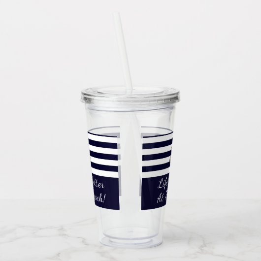 Elegant modern Nautical Anchor Beach Vacking Acryl Drinkbeker (Links)