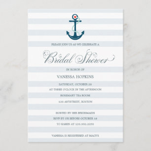 Elegant modern Nautical Anchor Vrijgezellenfeest Kaart