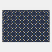 Elegant Modern Nautical Navy and White Inpakpapier Vel (Voorkant)
