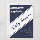 Elegant Modern Navy Blauw Wit Chic Baby shower Kaart (Voorkant)