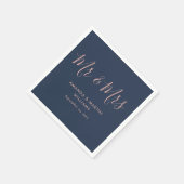 Elegant Modern Navy Blue Blush Mr. en Mrs Wedding Servet (Hoek)