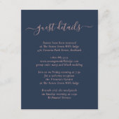 Elegant Modern Navy Blue en Blush Enclosure Card Informatiekaartje (Voorkant)