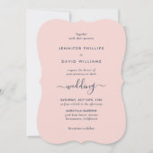 Elegant Modern Navy Blue en Blush Wedding Kaart (Voorkant)