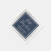 Elegant Modern Navy Blue en Silver Wedding Servet (Hoek)