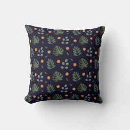 Elegant Modern Navy Botanical Leaf Floral Kussen