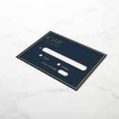 Elegant modern Navy Gold Foil RSVP Briefkaart (Gedraaid)