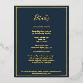 Elegant Modern Navy Gold — Kaart met details