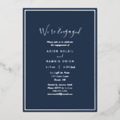 Elegant Modern Navy Silver We zijn een partij Folie Uitnodiging (Voorkant)