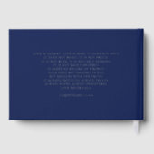 Elegant Modern Navy Silver Wedding Gastenboek (Achterkant)