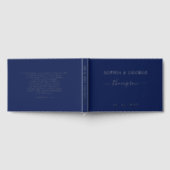 Elegant Modern Navy Silver Wedding Gastenboek (Volledig)