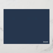 Elegant Modern Navy Silver Wedding Reception Kaart (Achterkant)