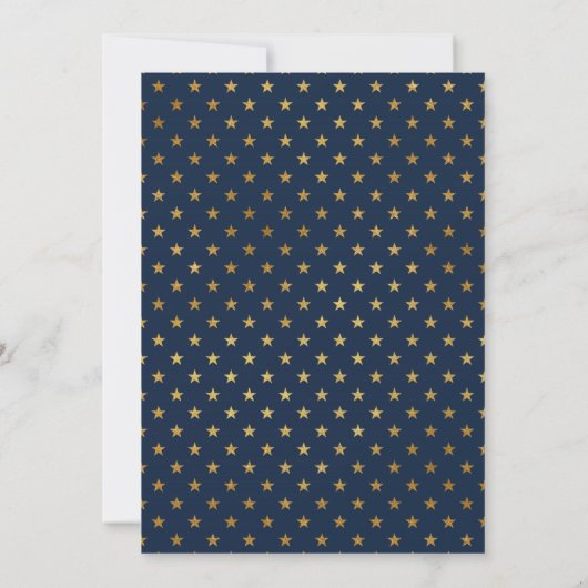 ELEGANT MODERN NAVY STAR GOLD INVITATION KAART (Achterkant)