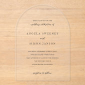 Elegant Modern Neutral Wedding Acryl Uitnodigingen (Voorkant)