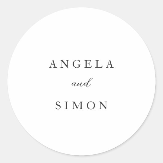 Elegant Modern Neutral Wedding Ronde Sticker (Voorkant)