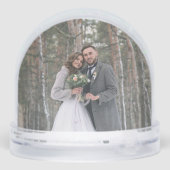 Elegant Modern Newlyweds Keepsake Christmas Sneeuwbol (Achterkant)