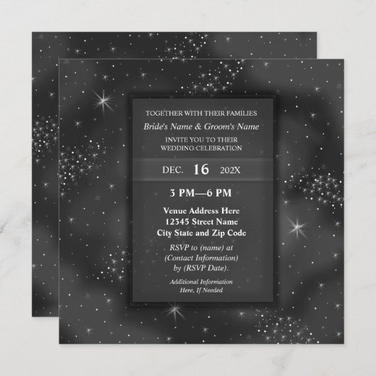 Elegant Modern Night Sky Galaxy Wedding Party Kaart (Voorkant / Achterkant)