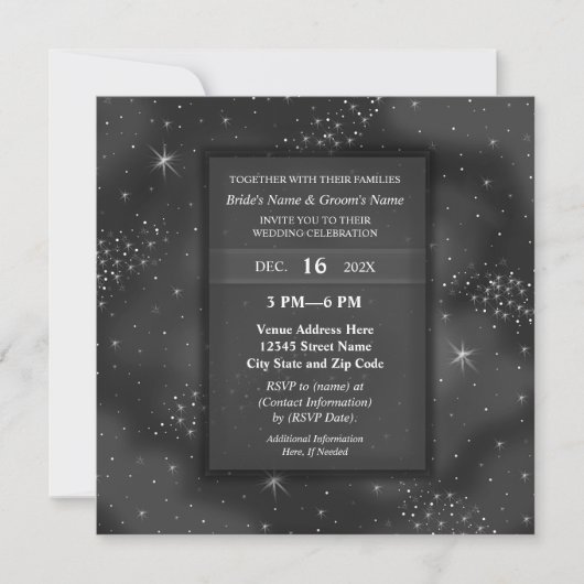 Elegant Modern Night Sky Galaxy Wedding Party Kaart (Voorkant)