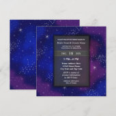Elegant Modern Night Sky Galaxy Wedding Party Kaart (Voorkant / Achterkant)