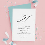 Elegant modern nummer 21st verjaardag kaart<br><div class="desc">Elegant Modern Number 21st Birthday Uitnodiging</div>