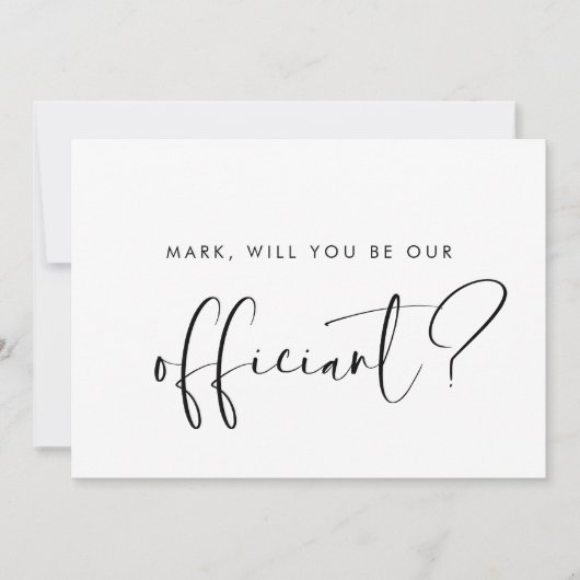 Elegant & Modern Officiant voorstel kaart (Voorkant)