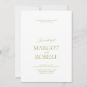 Elegant Modern Olive Green & White Wedding Kaart (Voorkant)