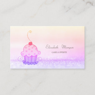 Elegant Modern Ombre Bokeh Cake Sweets Visitekaartje