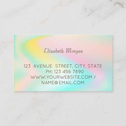 Elegant Modern Ombre Glitter Dress Visitekaartje (Achterkant)