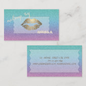 Elegant Modern Ombre Glitter Lips, Makeup Visitekaartje (Voorkant / Achterkant)