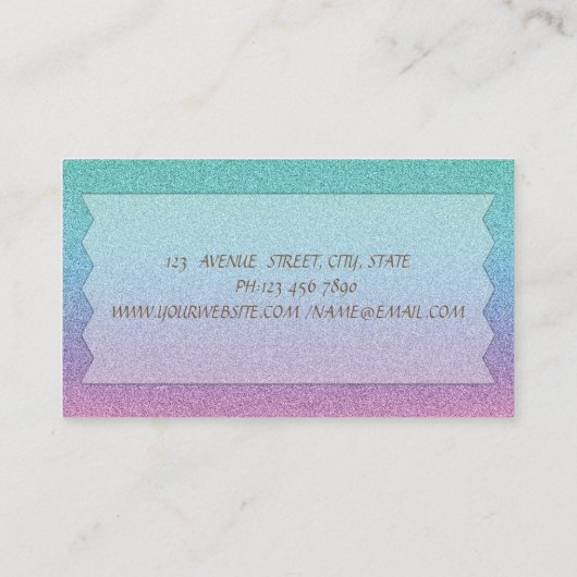 Elegant Modern Ombre Glitter Lips, Makeup Visitekaartje (Achterkant)