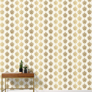 Elegant Modern Ombre Gold Cream Damask Behang